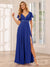 A-Line/Princess V-Neck Long Bridesmaid Dresses with Split Side & Beading