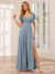 A-Line/Princess V-Neck Long Bridesmaid Dresses with Split Side & Beading