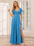 A-Line/Princess V-Neck Long Bridesmaid Dresses with Split Side & Beading