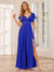 A-Line/Princess V-Neck Long Bridesmaid Dresses with Split Side & Beading