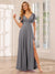 A-Line/Princess V-Neck Long Bridesmaid Dresses with Split Side & Beading