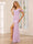 Sheath/Column Spaghetti Straps Off-the-Shoulder Long Bridesmaid Dresses with Split Side