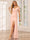 Sheath/Column Spaghetti Straps Off-the-Shoulder Long Bridesmaid Dresses with Split Side