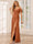 Sheath/Column Spaghetti Straps Off-the-Shoulder Long Bridesmaid Dresses with Split Side