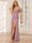 Sheath/Column Spaghetti Straps Off-the-Shoulder Long Bridesmaid Dresses with Split Side