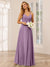 A-Line/Princess V-Neck Long Bridesmaid Dresses with Ruched