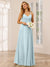 A-Line/Princess V-Neck Long Bridesmaid Dresses with Ruched
