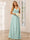 A-Line/Princess V-Neck Long Bridesmaid Dresses with Ruched