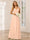 A-Line/Princess V-Neck Long Bridesmaid Dresses with Ruched