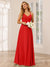 A-Line/Princess V-Neck Long Bridesmaid Dresses with Ruched