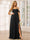 A-Line/Princess Spaghetti Straps Off-The-Shoulder Long Bridesmaid Dresses With Split Side