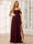 A-Line/Princess Spaghetti Straps Off-The-Shoulder Long Bridesmaid Dresses With Split Side