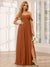 A-Line/Princess Spaghetti Straps Off-The-Shoulder Long Bridesmaid Dresses With Split Side