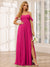 A-Line/Princess Spaghetti Straps Off-The-Shoulder Long Bridesmaid Dresses With Split Side
