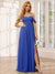 A-Line/Princess Spaghetti Straps Off-The-Shoulder Long Bridesmaid Dresses With Split Side