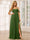 A-Line/Princess Spaghetti Straps Off-The-Shoulder Long Bridesmaid Dresses With Split Side