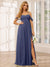 A-Line/Princess Spaghetti Straps Off-The-Shoulder Long Bridesmaid Dresses With Split Side