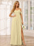 A-Line/Princess Spaghetti Straps Off-The-Shoulder Long Bridesmaid Dresses With Split Side