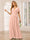 A-Line/Princess V-Neck Short Sleeves Long Bridesmaid Dresses with Sash
