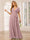 A-Line/Princess V-Neck Short Sleeves Long Bridesmaid Dresses with Sash