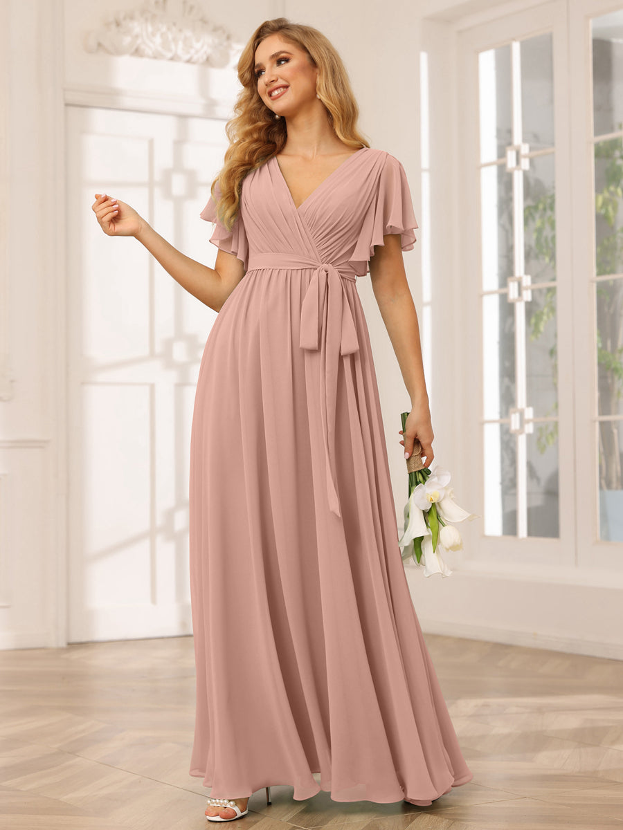 Short dusty rose bridesmaid dresses hotsell