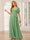 A-Line/Princess V-Neck Short Sleeves Long Bridesmaid Dresses with Sash