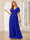 A-Line/Princess V-Neck Short Sleeves Long Bridesmaid Dresses with Sash