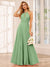 A-Line/Princess Halter Long Bridesmaid Dresses with Split Side