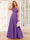 A-Line/Princess Halter Long Bridesmaid Dresses with Split Side