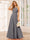 A-Line/Princess Halter Long Bridesmaid Dresses with Split Side