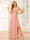 A-Line/Princess One-Shoulder Long Bridesmaid Dresses with Split Side