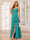 A-Line/Princess Spaghetti Straps V-Neck Long Bridesmaid Dresses with Split Side