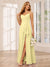 A-Line/Princess Spaghetti Straps V-Neck Long Bridesmaid Dresses with Split Side