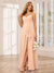 A-Line/Princess Spaghetti Straps V-Neck Long Bridesmaid Dresses with Split Side