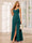 A-Line/Princess Spaghetti Straps V-Neck Long Bridesmaid Dresses with Split Side