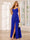 A-Line/Princess Spaghetti Straps V-Neck Long Bridesmaid Dresses with Split Side