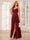 A-Line/Princess Spaghetti Straps V-Neck Long Bridesmaid Dresses with Split Side