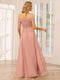 A-Line/Princess Off-the-Shoulder Long Bridesmaid Dresses with Applique