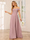 A-Line/Princess Off-the-Shoulder Long Bridesmaid Dresses with Applique