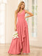 A-Line/Princess V-Neck Asymmetrical Bridesmaid Dresses with Ruffles