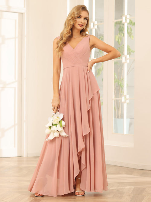 asymmetrical bridesmaid dress Alfred Sung Women's One-Shoulder A-Line Gown - Blue