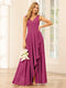 A-Line/Princess V-Neck Asymmetrical Bridesmaid Dresses with Ruffles