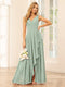 A-Line/Princess V-Neck Asymmetrical Bridesmaid Dresses with Ruffles