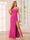 Sheath/Column Spaghetti Straps Long Bridesmaid Dresses with Split Side