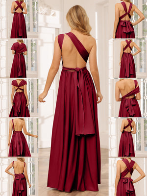 convertible princess dress Shirees A-Line/Princess Ruched Floor-Length Convertible Bridesmaid Dresses with Floral Print 2026