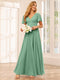 A-Line/Princess V-Neck Long Bridesmaid Dresses with Split Side