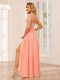A-Line/Princess V-Neck Long Bridesmaid Dresses with Split Side