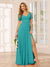 A-Line/Princess V-Neck Long Bridesmaid Dresses with Split Side