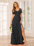 A-Line/Princess V-Neck Long Bridesmaid Dresses with Split Side
