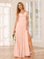 A-Line/Princess V-Neck Long Bridesmaid Dresses with Split Side